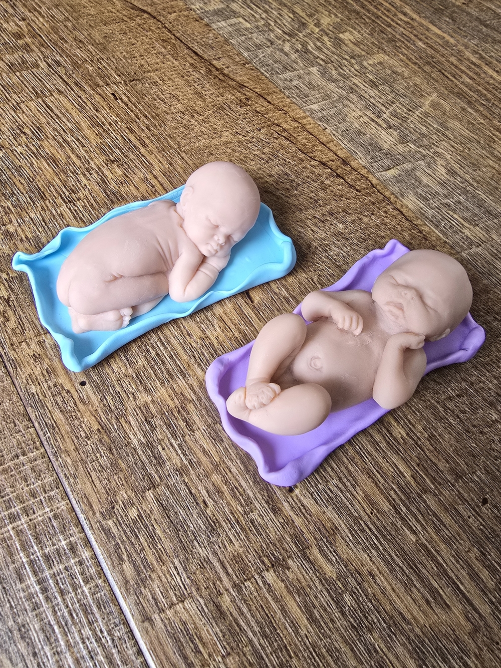 ​2pc Miniature Polymer Clay Baby Set – Ready to Paint / DIY Art Dolls